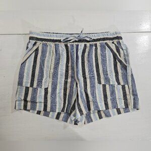 Marissa Olivia linen blend blue striped shorts women's size Xlarge